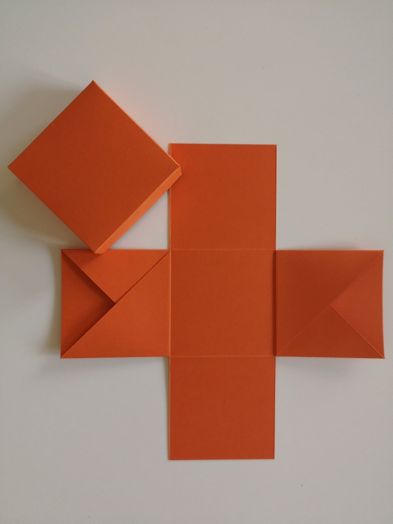 Explosion box to design yourself, blank, different colors, approx. 7 x 7 x 7 cm DIY, make yourself Orange