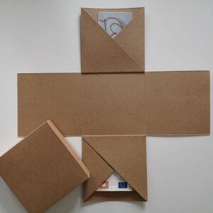 Explosion box to design yourself, blank, kraft cardboard, approx. 10.2 x 10.1 x 10.2 cm DIY, make yourself image 2