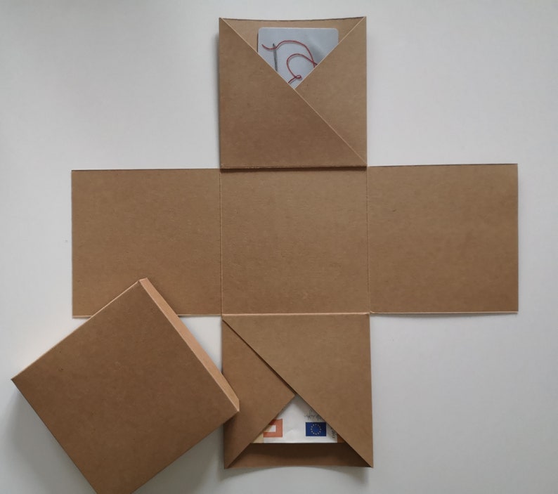 Explosion box to design yourself, blank, kraft cardboard, approx. 10.2 x 10.1 x 10.2 cm DIY, make yourself image 2