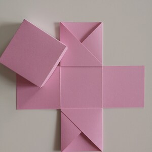 Explosionsbox zum selbst gestalten, blanko, verschiedene Farben, ca. 7 x 7 x 7 cm DIY, selber machen Rosa