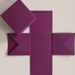 Explosionsbox zum selbst gestalten, blanko, verschiedene Farben, ca. 7 x 7 x 7 cm DIY, selber machen Aubergine