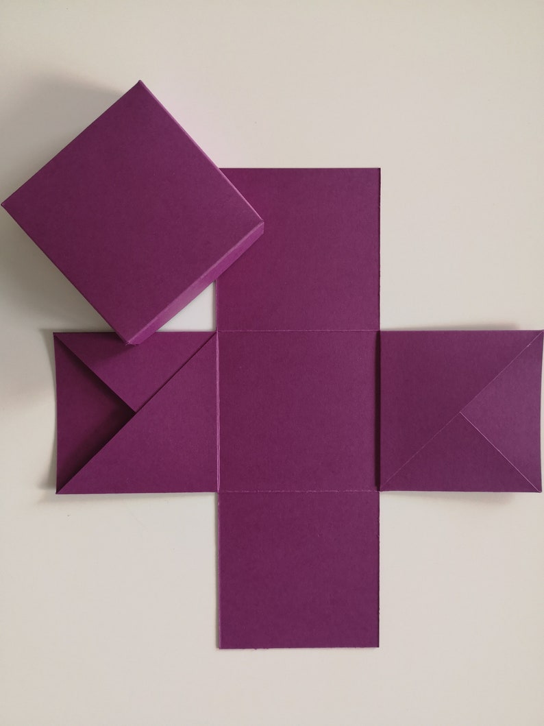 Explosion box to design yourself, blank, different colors, approx. 7 x 7 x 7 cm DIY, make yourself Aubergine