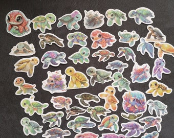 Schildkröten Sticker Aufkleber Glossy 53 Stück