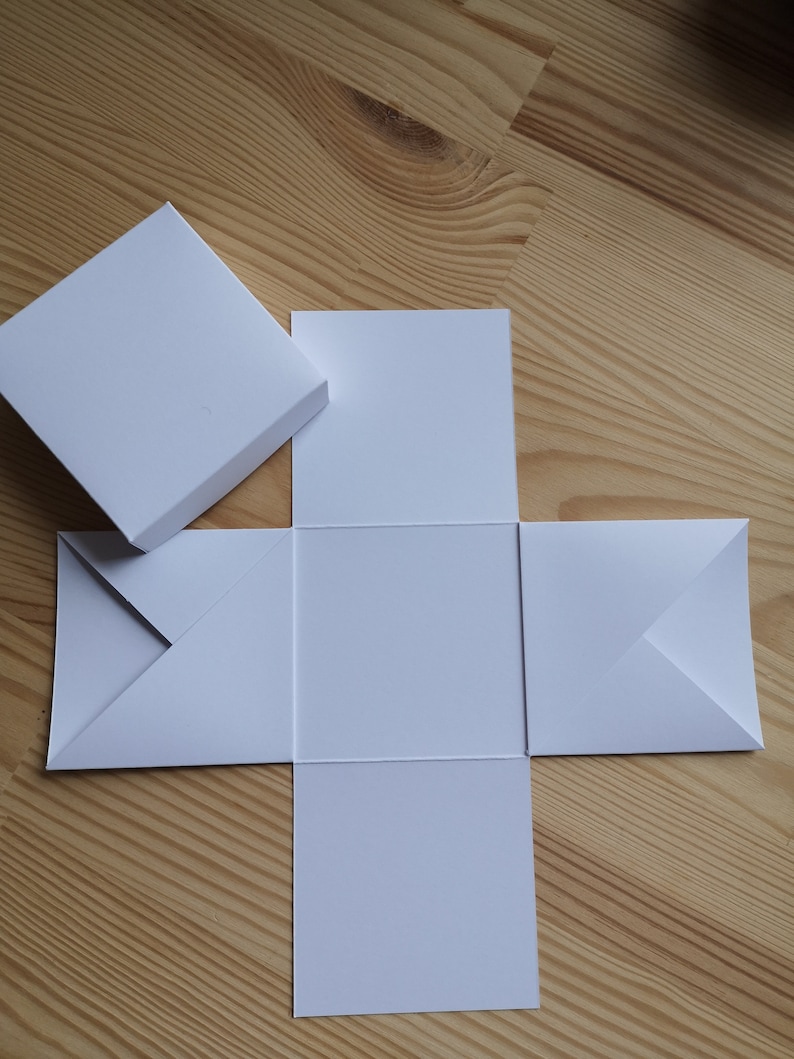 Explosion box to design yourself, blank, different colors, approx. 7 x 7 x 7 cm DIY, make yourself White