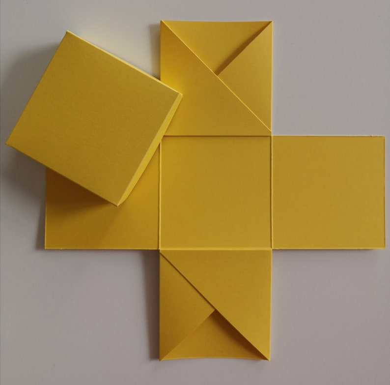 Explosionsbox zum selbst gestalten, blanko, verschiedene Farben, ca. 7 x 7 x 7 cm DIY, selber machen Gelb