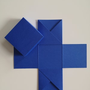 Explosion box to design yourself, blank, different colors, approx. 7 x 7 x 7 cm DIY, make yourself Blue