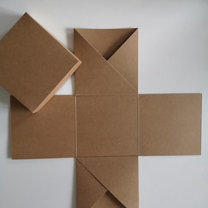 Explosion box to design yourself, blank, kraft cardboard, approx. 10.2 x 10.1 x 10.2 cm DIY, make yourself image 1