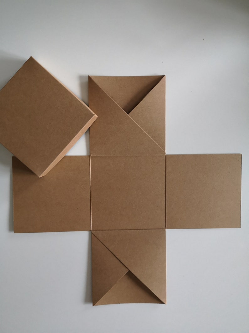 Explosion box to design yourself, blank, kraft cardboard, approx. 10.2 x 10.1 x 10.2 cm DIY, make yourself image 1