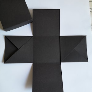 Explosion box to design yourself, blank, different colors, approx. 7 x 7 x 7 cm DIY, make yourself Black