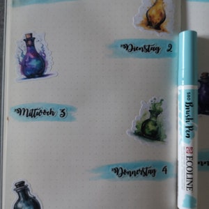 Sticker sheet of weekdays numbers for Bujo Filofax Journal Planner image 5