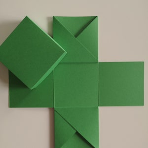 Explosion box to design yourself, blank, different colors, approx. 7 x 7 x 7 cm DIY, make yourself Green