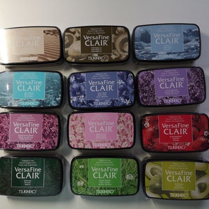 Versafine Clair Stempelkissen 12er Set aus den aktuellen neuen Farben auch Re-inker!