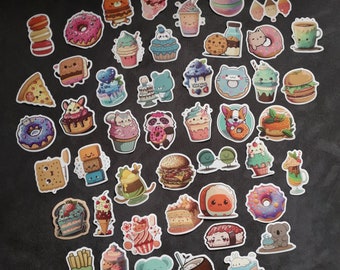 Food Essen Essens Sticker Aufkleber Glossy 50 Stück