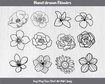 Free Free 147 Simple Drawn Flower Svg SVG PNG EPS DXF File