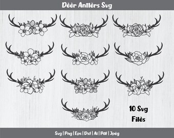 Free Free 204 Floral Antler Svg SVG PNG EPS DXF File