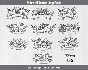 Download Floral Banner Svg Etsy