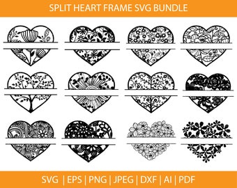 Download Heart Split Frame Etsy
