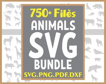 750+ Animales Svg Bundle, Animales Silueta Mega Pack, Animales Silueta Svg, Animal svg, aves svg, Perros svg, animales vector, clipart, dxf