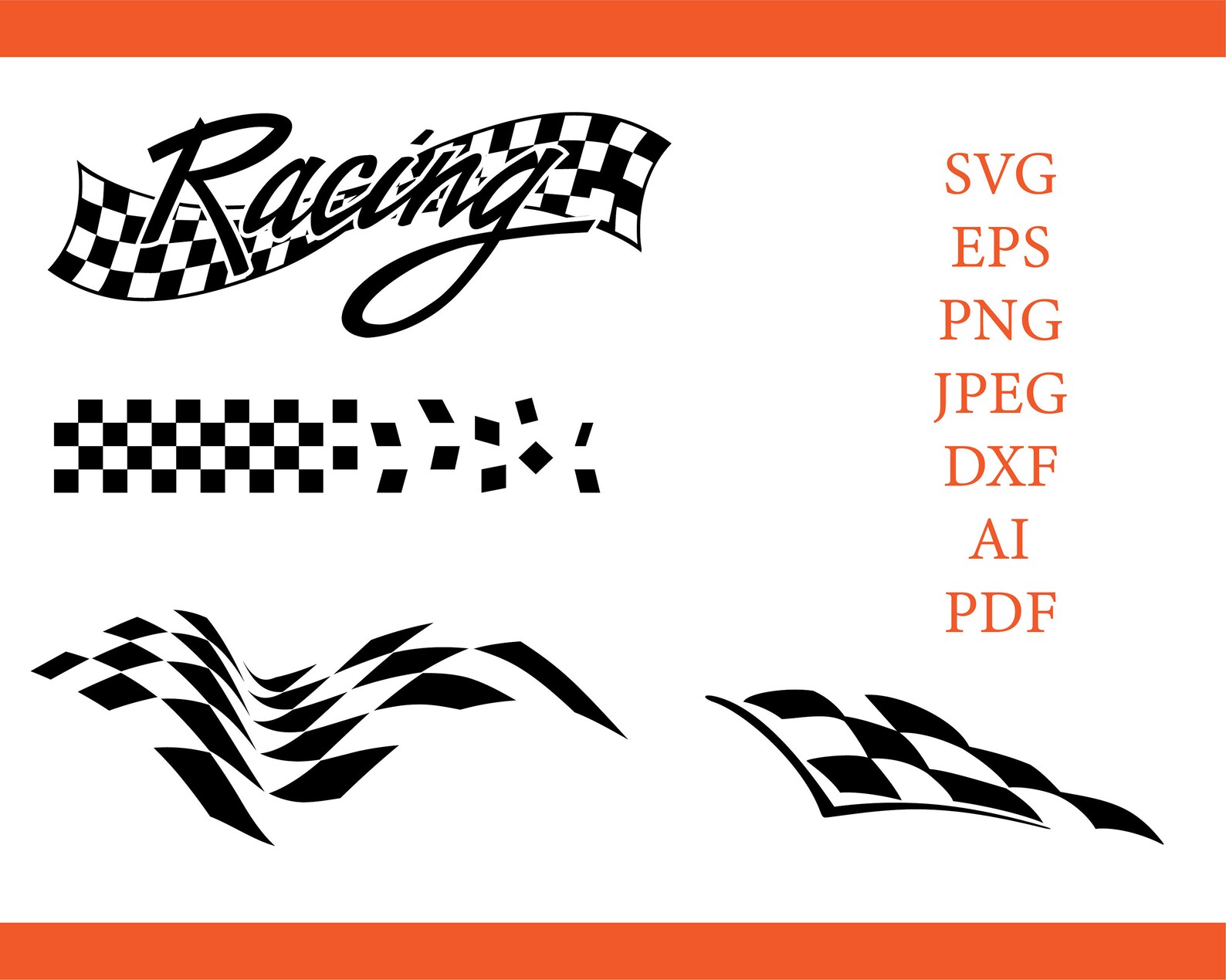 Race Flag Svg Bundle Racing Flag Svg Clipart Auto Race Car Etsy Canada