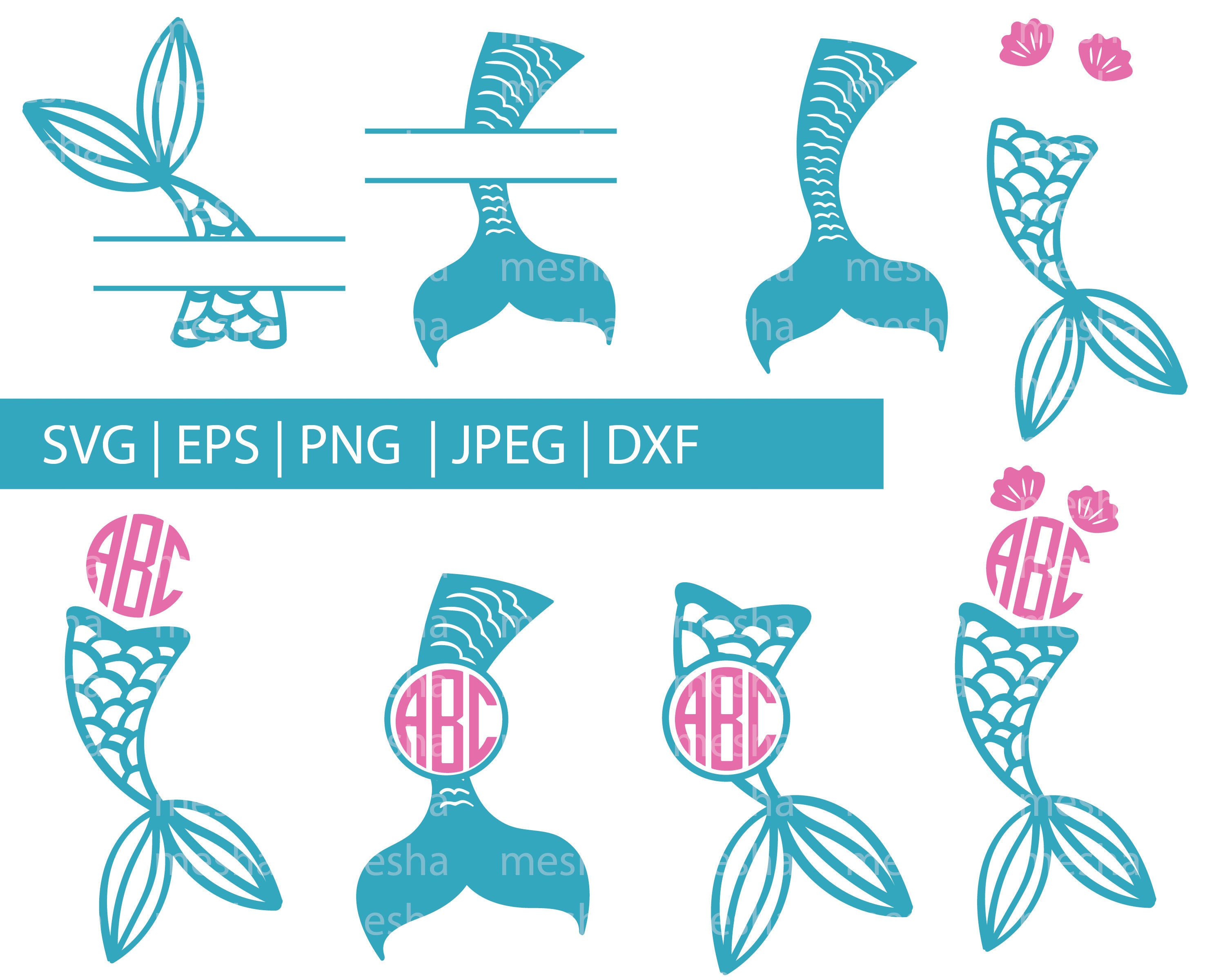 Download Mermaid Svg Bundle Mermaid Monogram Svg Cute Mermaid Svg Etsy