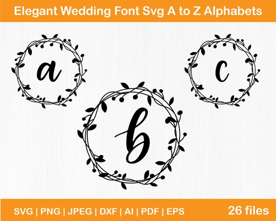 Elegant Fonts SVG Bundle Wedding Fonts SVG Initial svg | Etsy