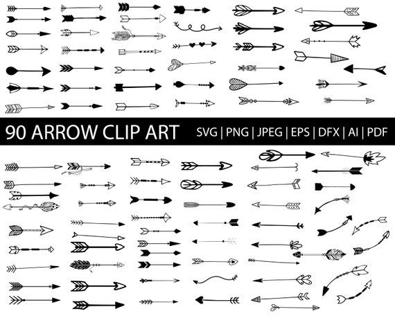 Download 90 Arrow Svgarrow Clipartarrow Vectordigital Cutting File Etsy