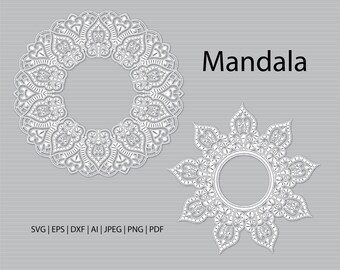 MANDALA SVG Files , zentangle svg, mandala clipart, mandala vector, Printable Mandala, mandala flower svg