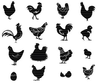 CHICKEN SVG Bundle , farmhouse svg, farm animals svg, farm life svg, chicken silhouette, chicken clipart, chicken stencil