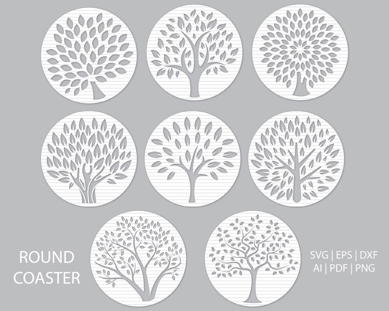 Download Tree Coaster Svg Tree Coaster Grill Trivet Templates Vector | Etsy