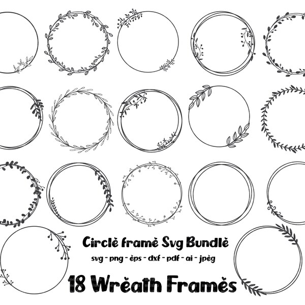 Laurel wreath svg bundle, floral wreath svg, Christmas wreath svg, floral frame svg, weddig monogram svg