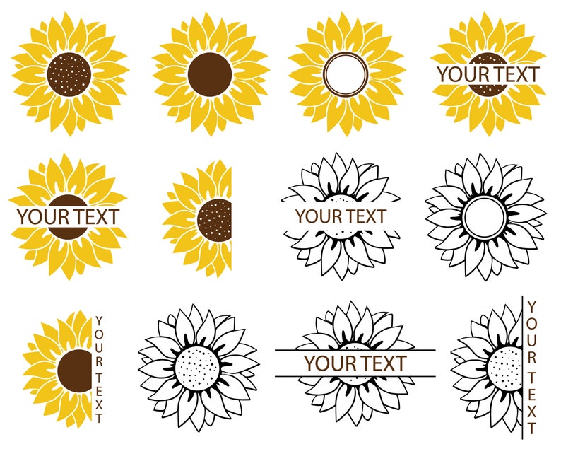 Download Sunflower SVG Bundle Sunflower SVG Sunflower cut file | Etsy