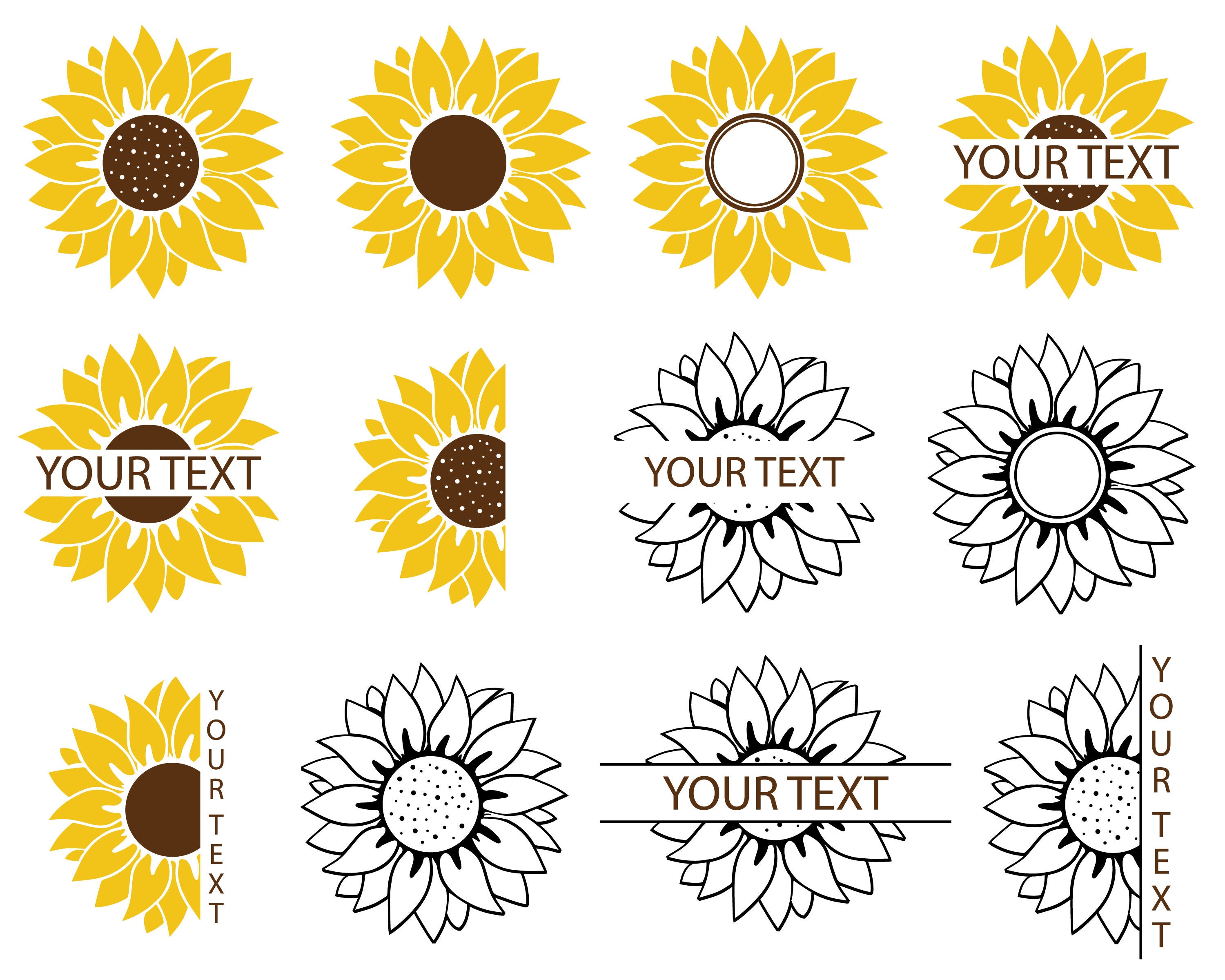 Download Sunflower Svg Bundle Sunflower Svg Sunflower Cut File Etsy