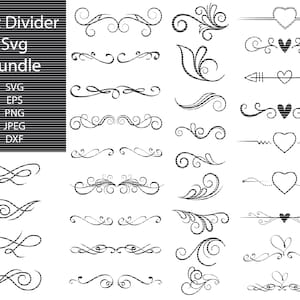 30 swoosh, swirl, swash, Vector Design Elements,SVG, PNG, Flourish,  Clipart, Digital Cutting File, Copyright Free, cricut, Illustrator