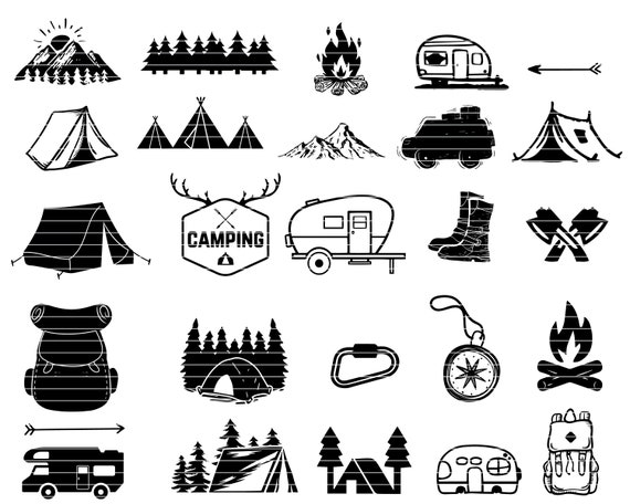 Camping Svg Bundle Camping SVG Cut File Camping Silhouette | Etsy Canada