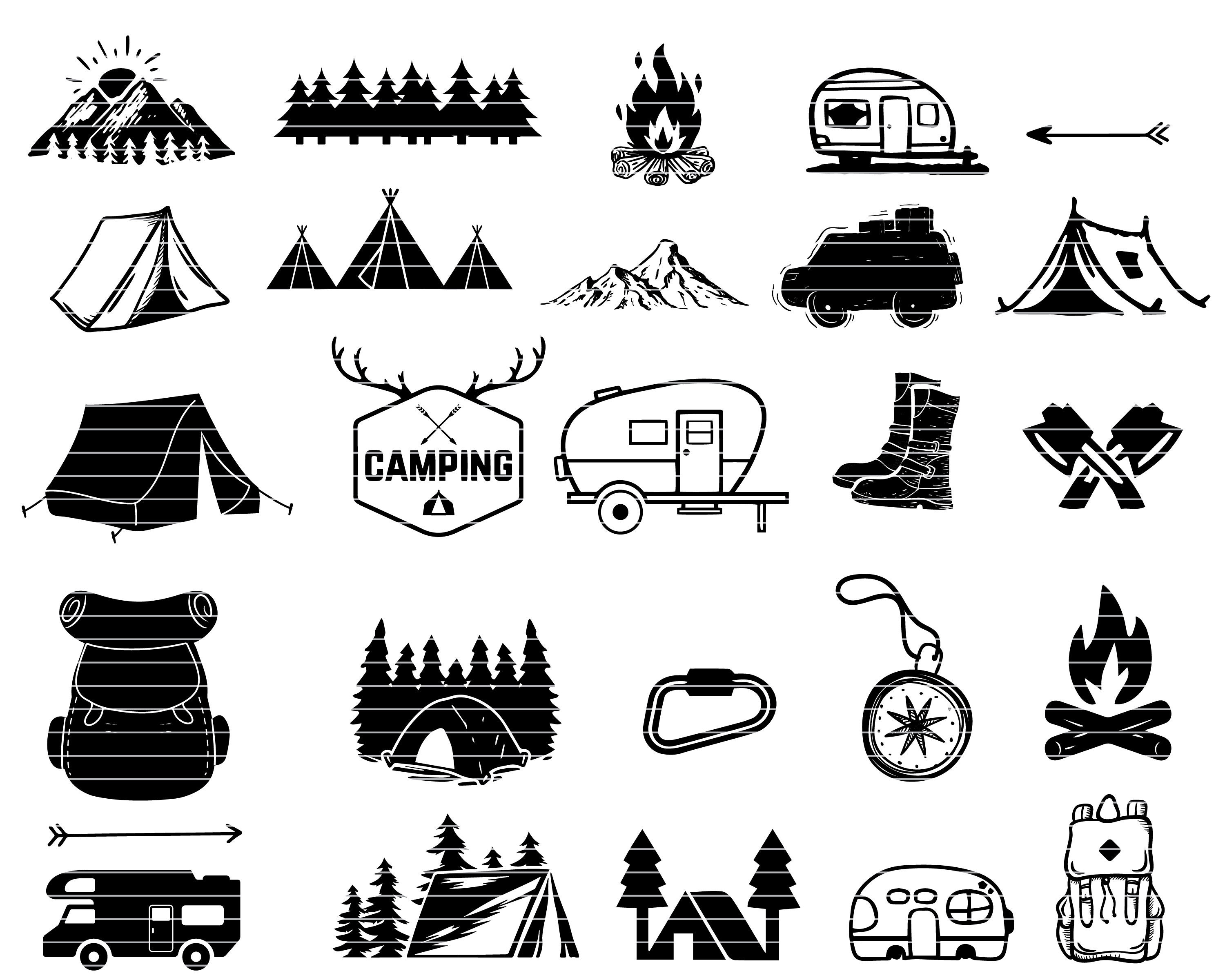 Camping Bundel Camping SVG Cut File Camping Silhouette België
