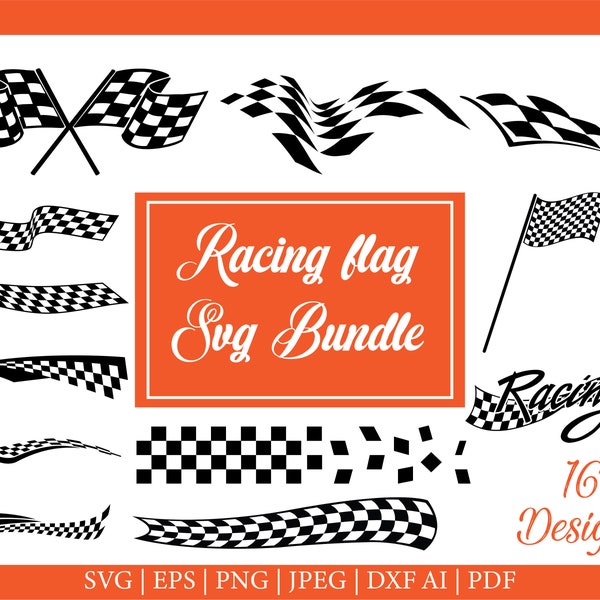 Race Flag Svg Bundle - Racing Flag Svg, Clipart Auto Race Car Flag Png, Nascar Checkered Flag Cut File for Cricut Svg Instant Download