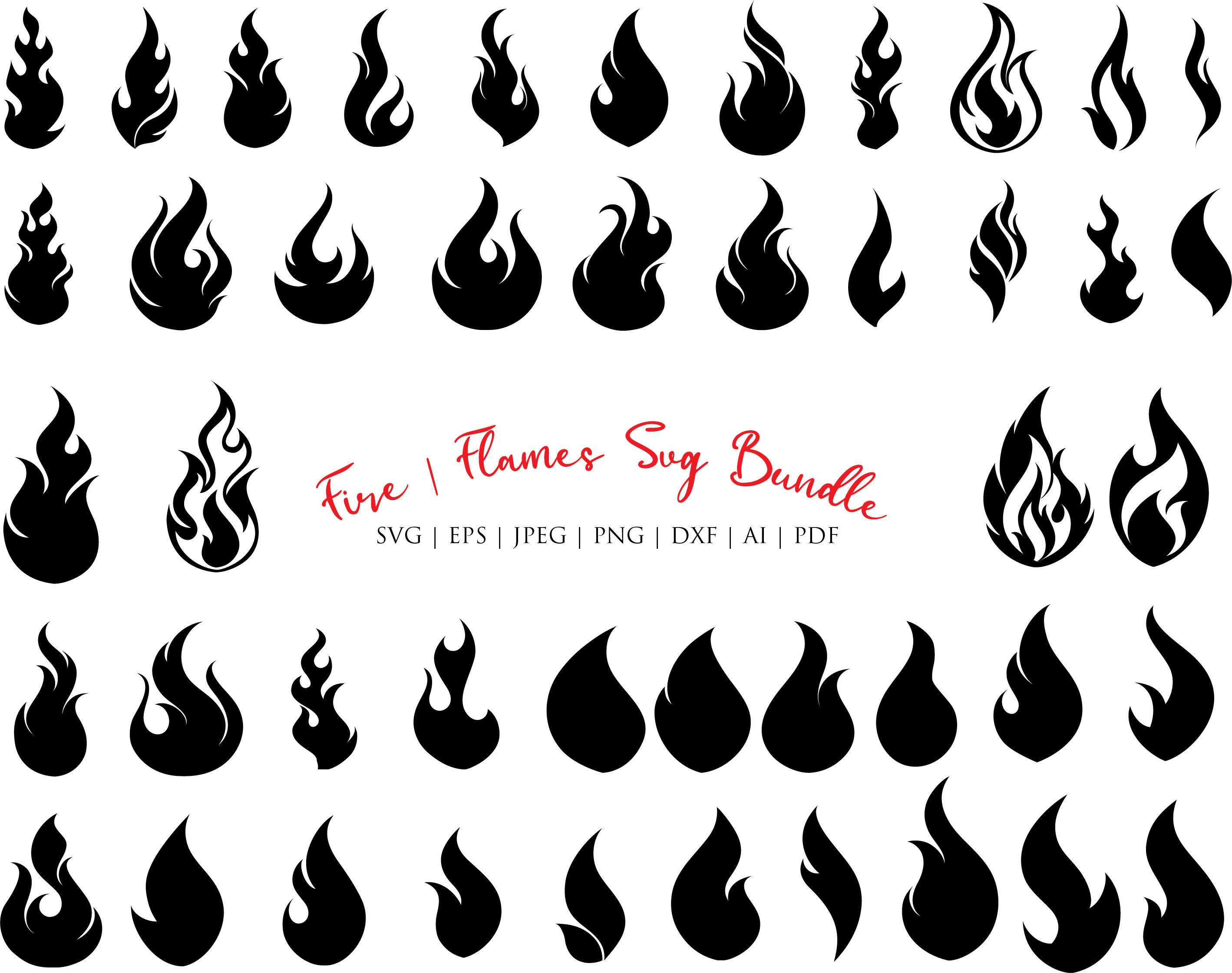 Embellishments Craft Supplies & Tools Fire cut file Flames svg Fire svg