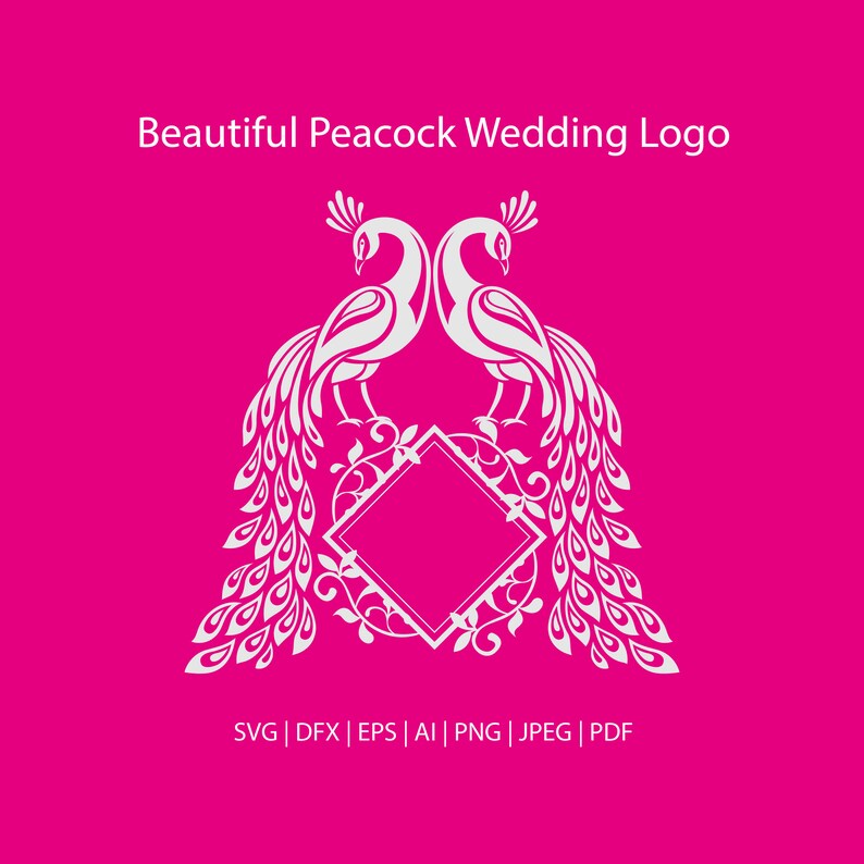 Download Beautiful wedding Peacock monogram svg | Etsy