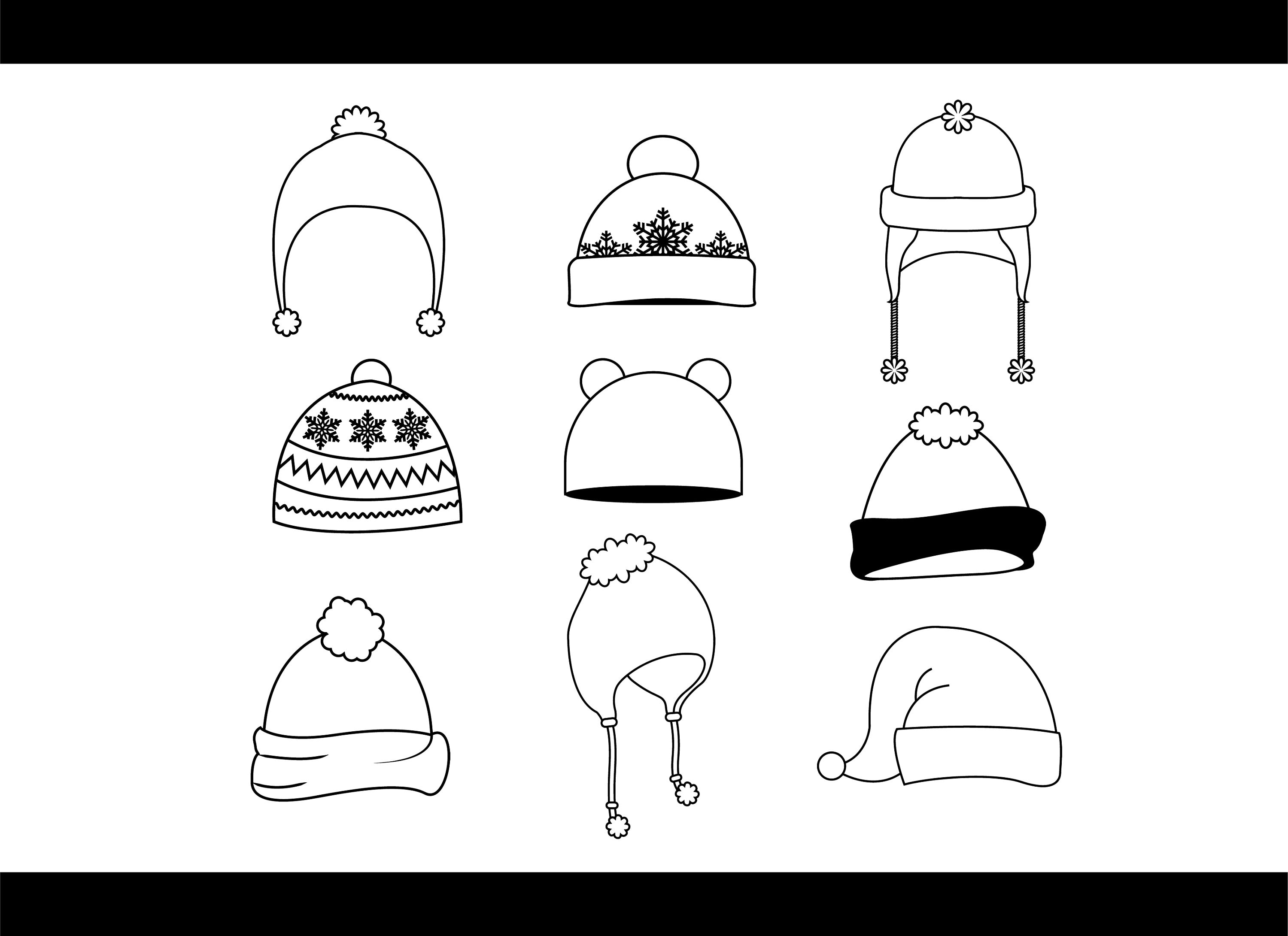 Winter Hats Svg Bundle Santa Hat Clip Art Santa Hats Svg Etsy