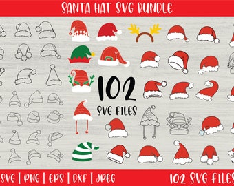 Christmas Santa Hat Svg files for cricut instant download