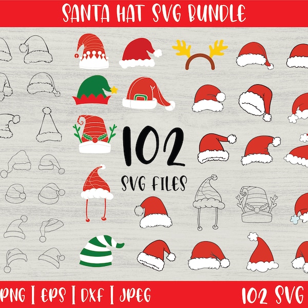 Christmas Santa Hat Svg-bestanden voor cricut direct downloaden