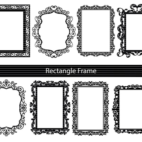 Decorative Rectangle frame svg, Square frame, frame svg bundle, Rectangle frame, Mirror frame svg/ cut file/cricut/silhouette