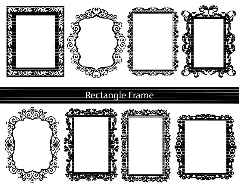 Download Decorative Rectangle frame svg Square frame frame svg | Etsy