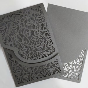 5x7 Floral Pattern Wedding Invitation Svg Laser cut Template with belly band