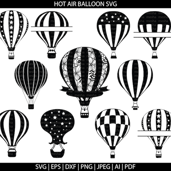 Hot Air Balloon svg bundle, Hot Air Balloon Svg Cut File , Air Balloon Svg, Adventure Svg,Travel Svg Decal, Air Balloon clipart, Cricut, png