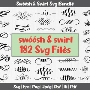 Download Flourish Svg Bundle Swoosh Svg Swashes Svg Swirl Svg Etsy