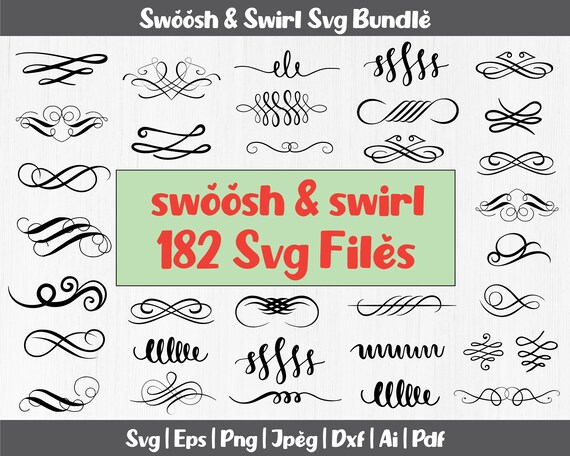 Swirl SVG / Flourish SVG / Swoosh SVG / Stroke Svg / Ornaments Svg /  Decorative Svg / Clipart / Silhouette / Cut file / Cricut