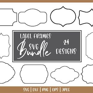 24 Label Frames SVG Clip Art Images Bundle