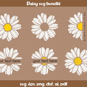 Daisy Svg Bundle, Daisy Flower svg, Daisy monogram svg, Daisy clipart, Daisy png, Daisy floral png, Daisy cut files, Split Daisy Svg