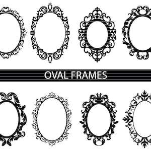 Decorative Oval frame svg, circle frame, frame svg bundle, oval frame, Mirror frame svg/ cut file/cricut/silhouette